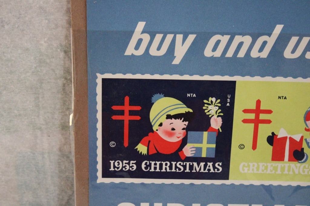 5 Mid-Century Christmas Seal Advertising Posters - 3