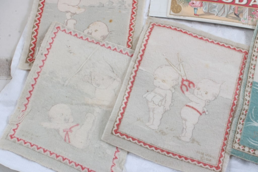 Antique Cigar Store Display Box, Labels, Cloths - 2