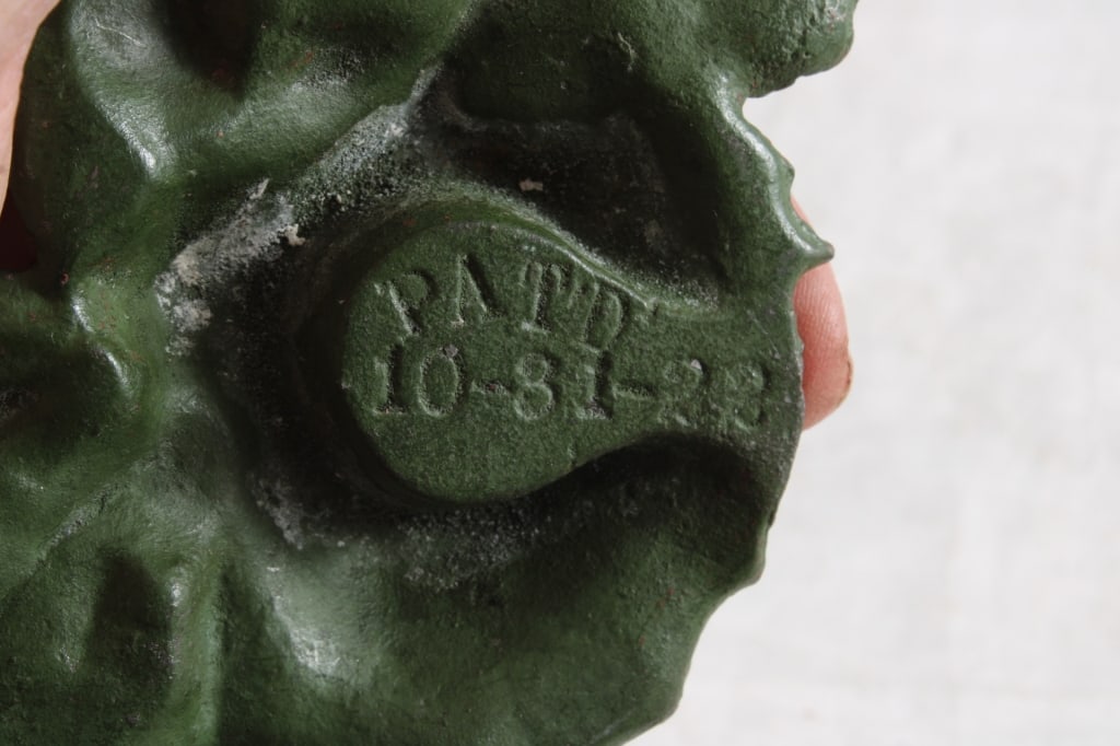 2 Cast Iron Poinsettia Candleholders Date 1922 - 10