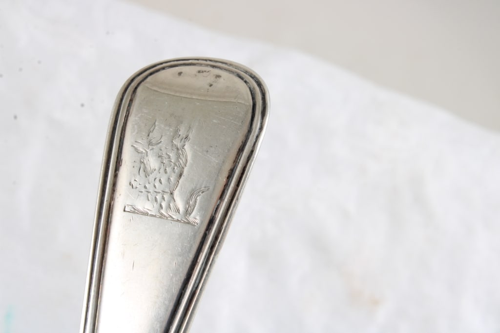 Antique Sterling Silver Sugar Shell Spoon 90 Grams - 2