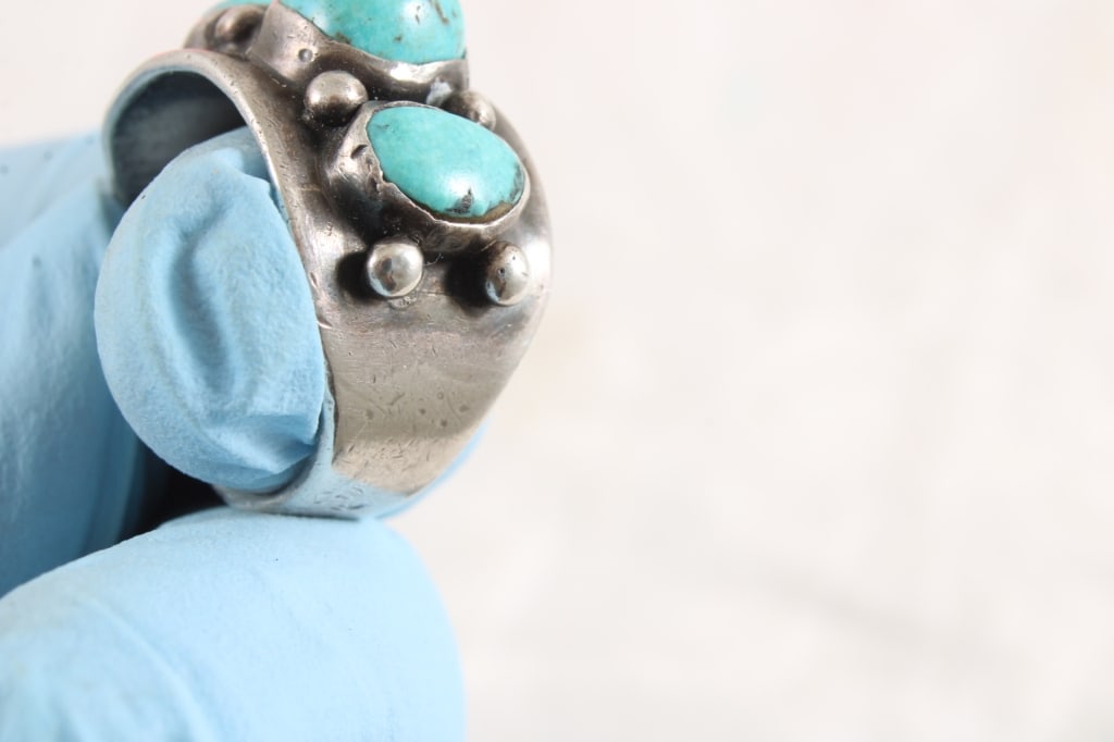 2 Southwest Style Turquoise Rings 23 Grams - 6