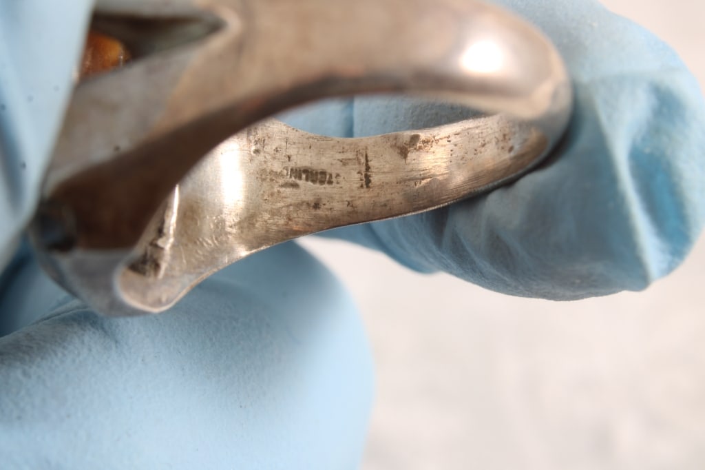 Sterling Silver Agate Dendritic Ring 13.8 Grams - 5