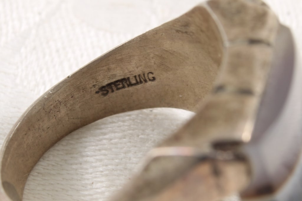 Sterling Silver Agate Dendritic Ring 14.3 Grams - 3