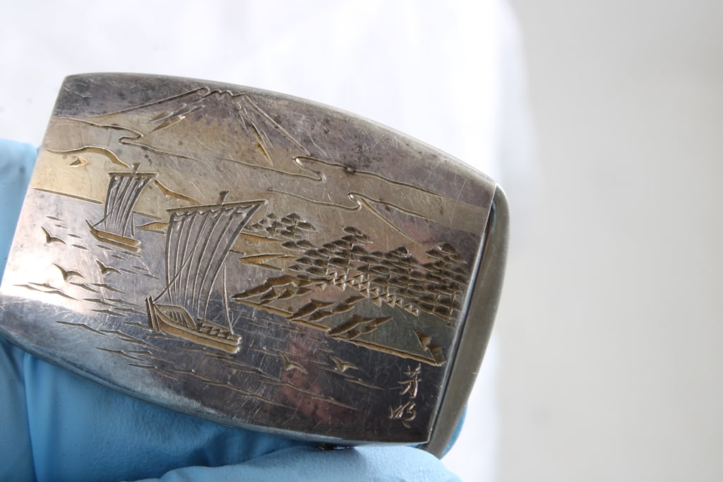 Sterling Silver and Gold Japanese Mt Fuji Buckle - 3