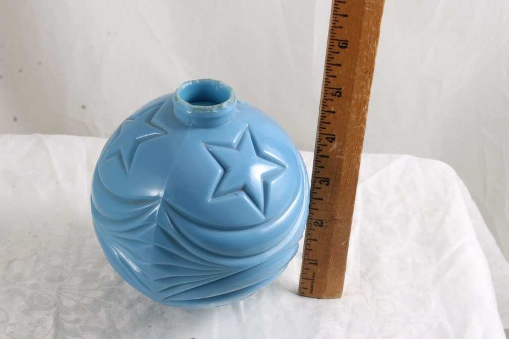 Blue Moon & Stars Glass Lightning Rod Ball - 10