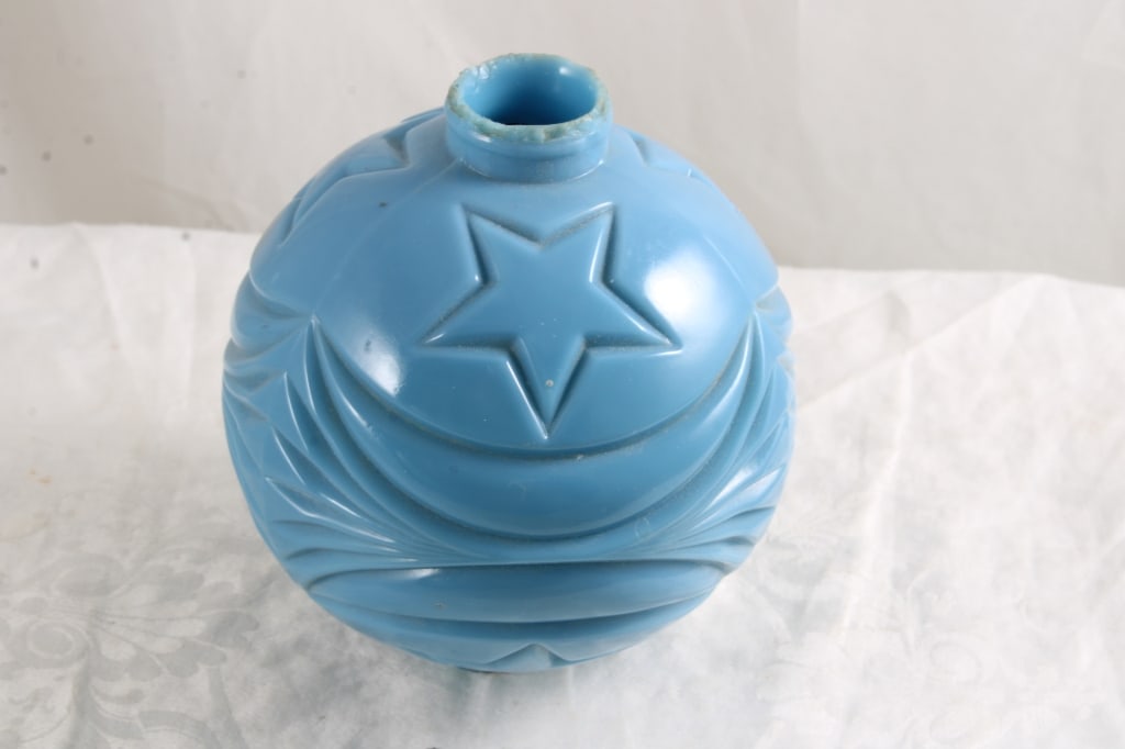 Blue Moon & Stars Glass Lightning Rod Ball - 4