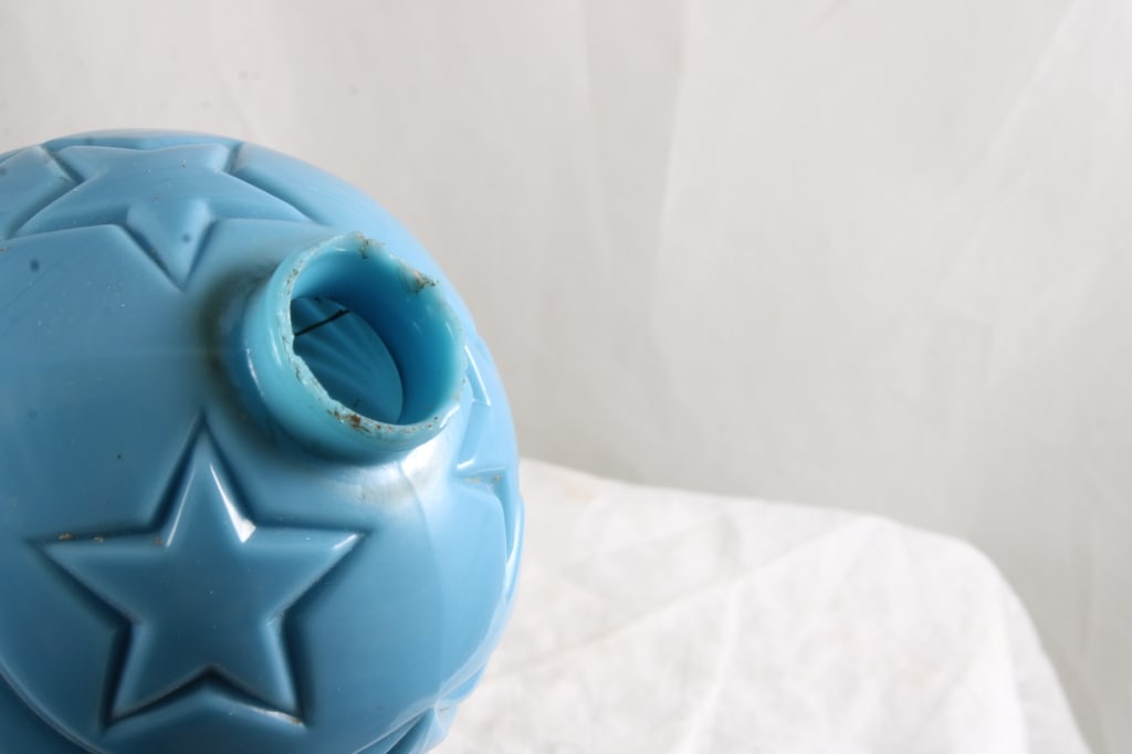 Blue Moon & Stars Glass Lightning Rod Ball - 7