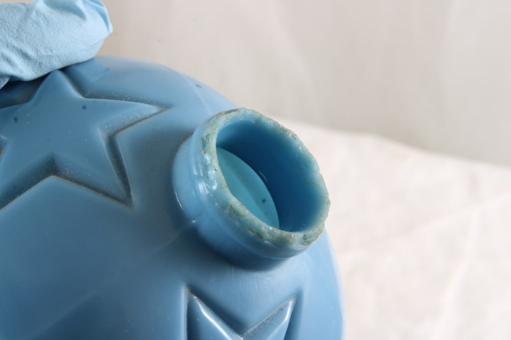 Blue Moon & Stars Glass Lightning Rod Ball - 8