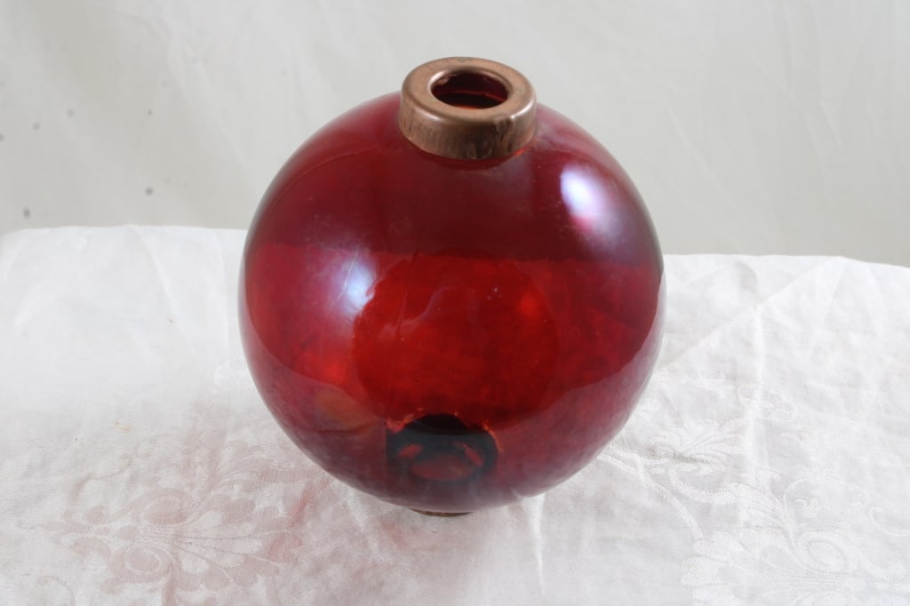 Red Glass Lightning Rod Ball (1 of 6)