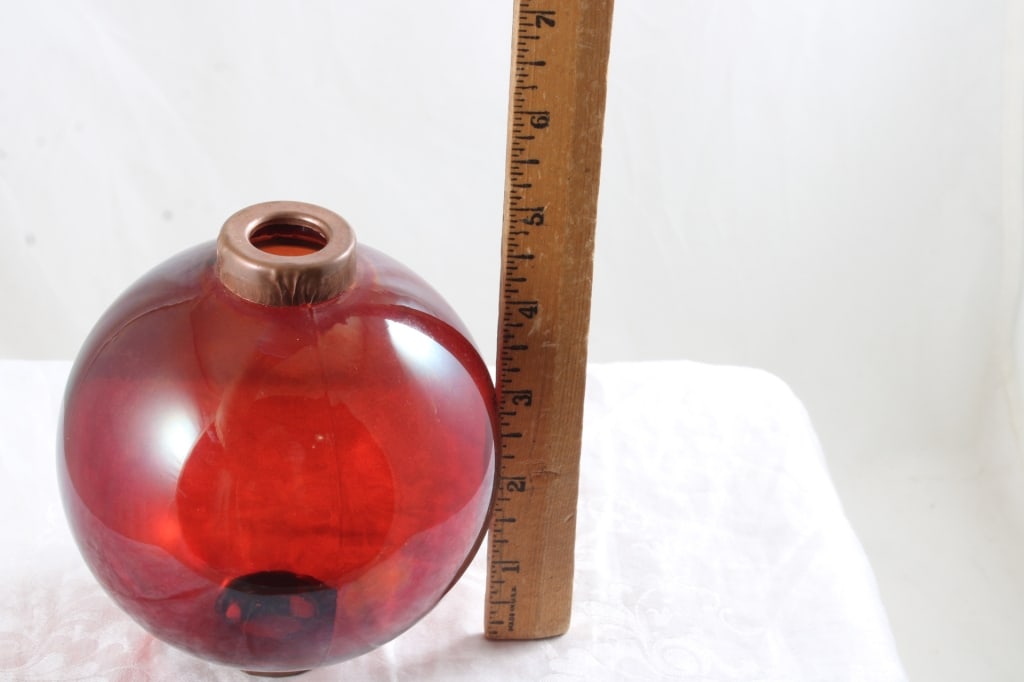 Red Glass Lightning Rod Ball - 5