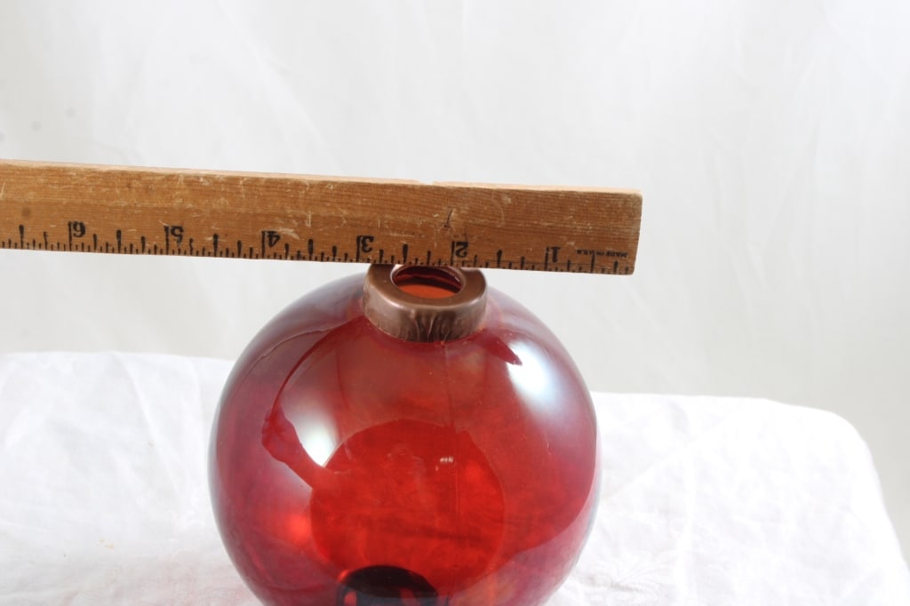Red Glass Lightning Rod Ball - 6