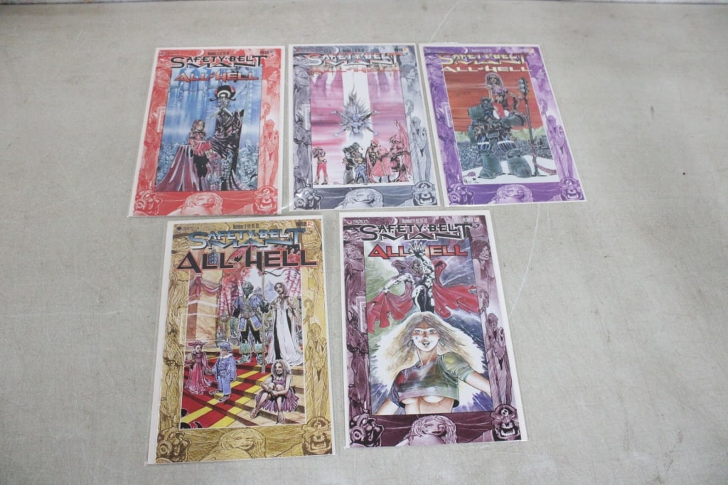 Serius Comics Safety Belt Man Issues # 1,2,3,4,6: Serius Comics Safety Belt Man Issues # 1,2,3,4,6 - Lot Size 10" x 7" x 1". 1 Lb. Photos are part of description (Live Auctioneers on displays a max of 20 photos -check other polatforms for all