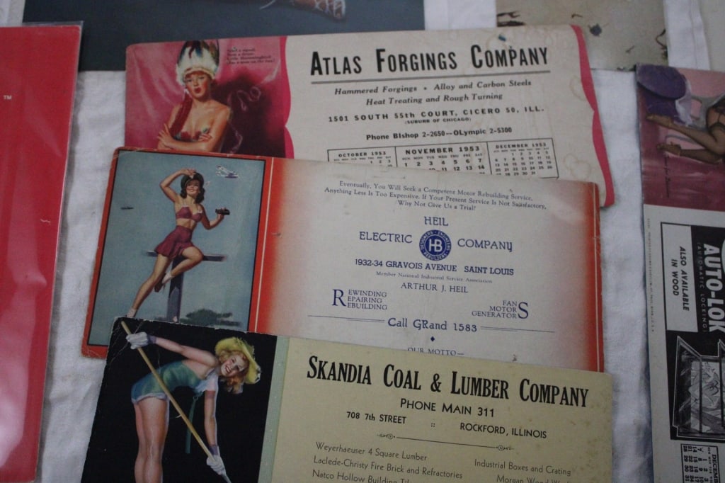 Risque Pin Up Postcards, Ink Blotters, Calendar - 2