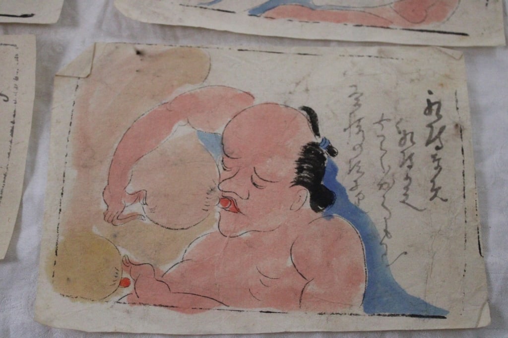 6 Japanese Shunga Erotic Woodblock Prints - 2