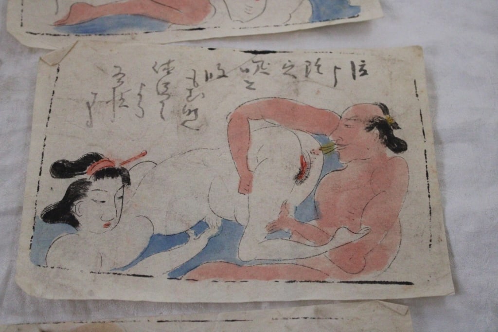6 Japanese Shunga Erotic Woodblock Prints - 5