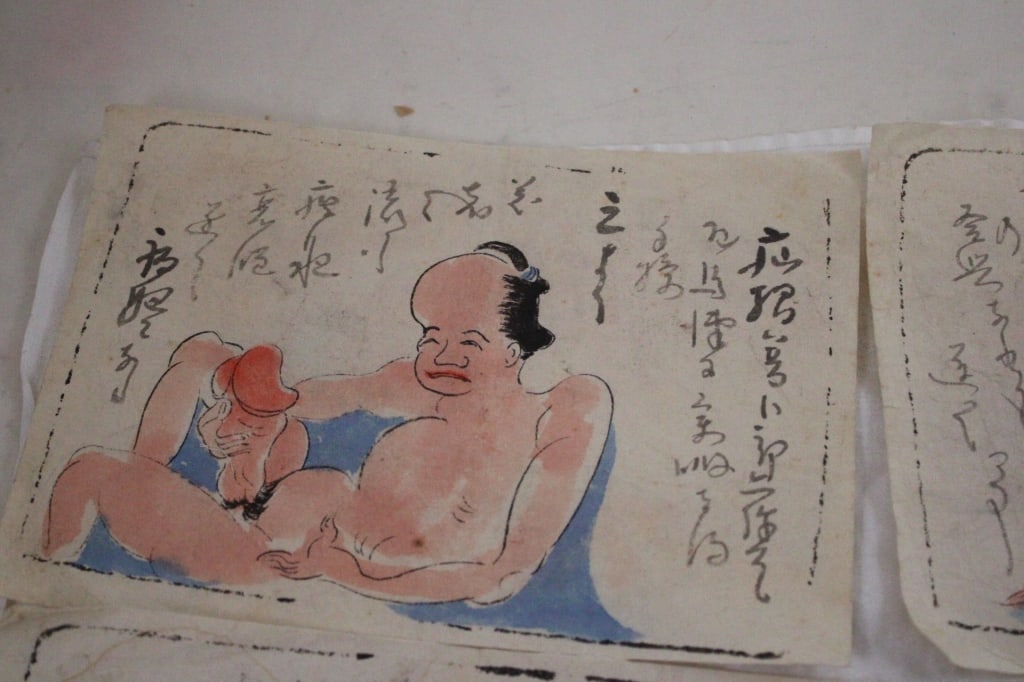 6 Japanese Shunga Erotic Woodblock Prints - 7