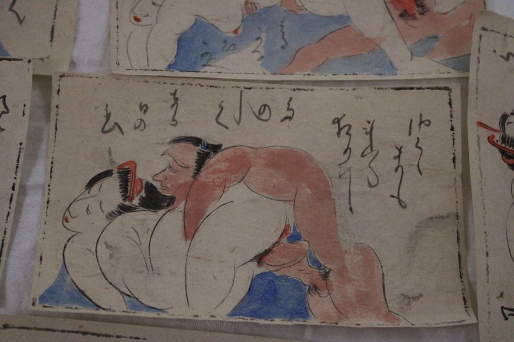 7 Japanese Shunga Erotic Woodblock Prints - 4