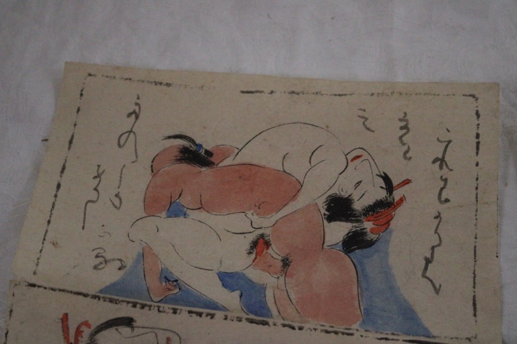 7 Japanese Shunga Erotic Woodblock Prints - 6