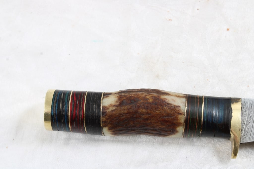 2 Fixed Blade Damascus Custom Made Knives - 12