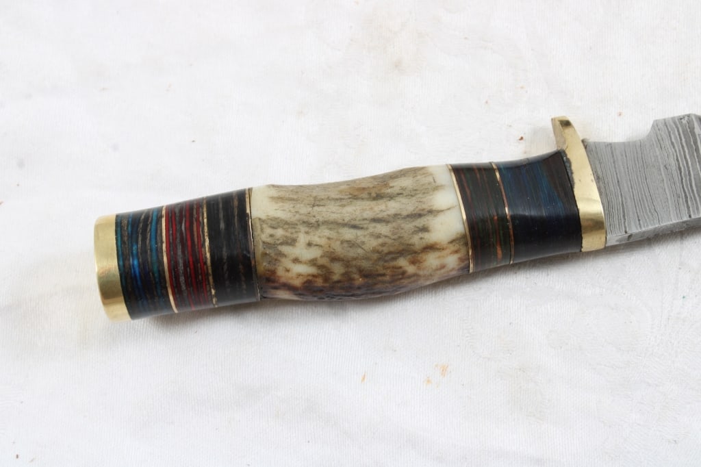 2 Fixed Blade Damascus Custom Made Knives - 13