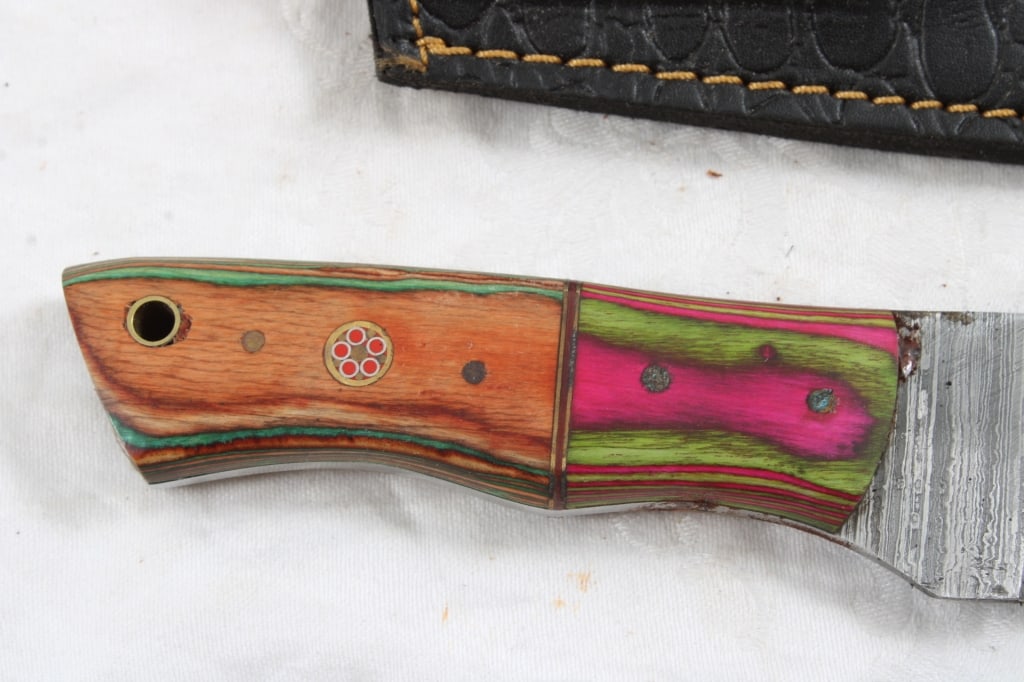 2 Fixed Blade Damascus Custom Made Knives - 2