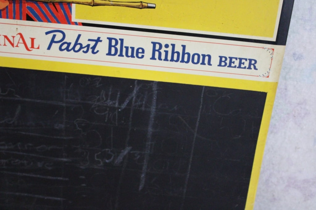 Pabst Blue Ribbon Beer Metal Chalkboard Sign - 7