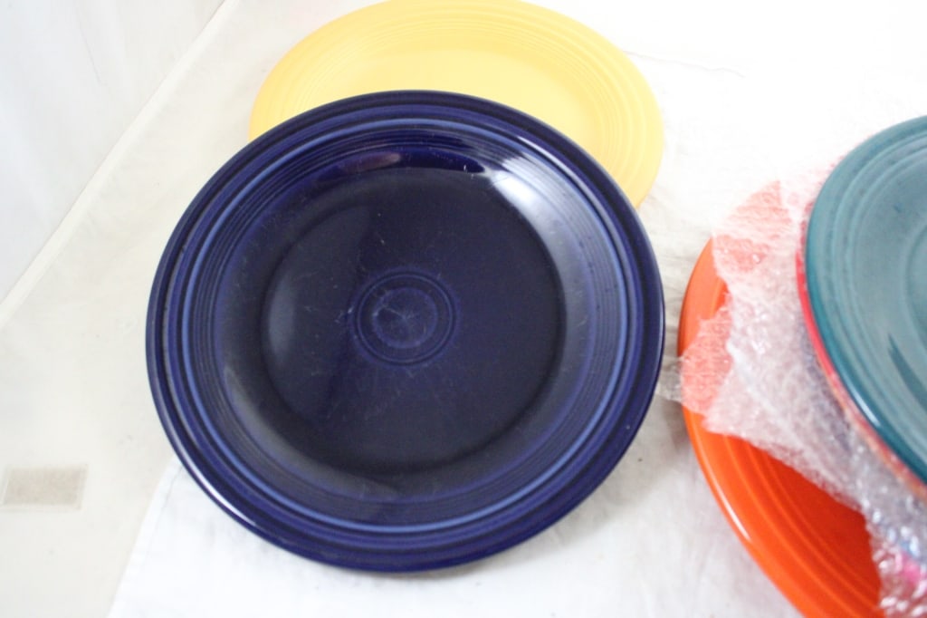 14" Fiesta HLC Chop Plate, 8 10" Dinner Plates - 10