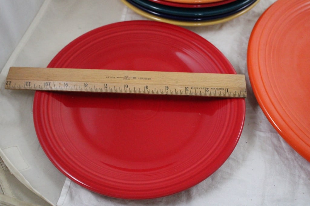 14" Fiesta HLC Chop Plate, 8 10" Dinner Plates - 3