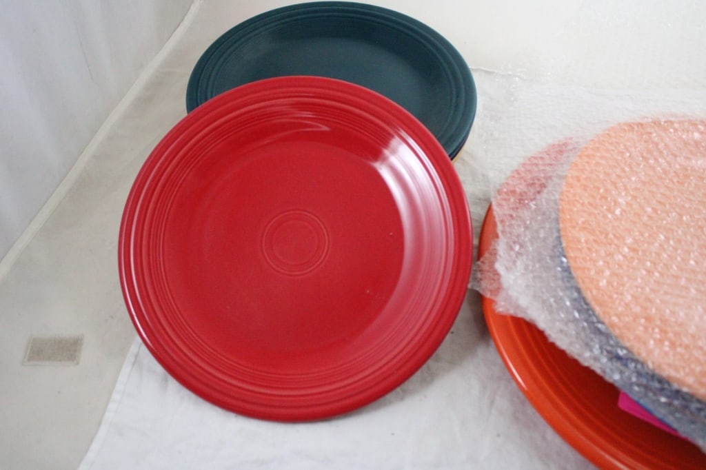 14" Fiesta HLC Chop Plate, 8 10" Dinner Plates - 8