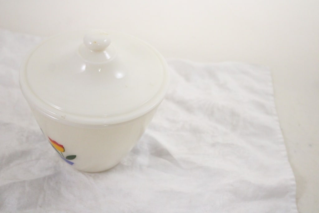 Fire King Tulip Grease Jar with Lid Very Good - 4