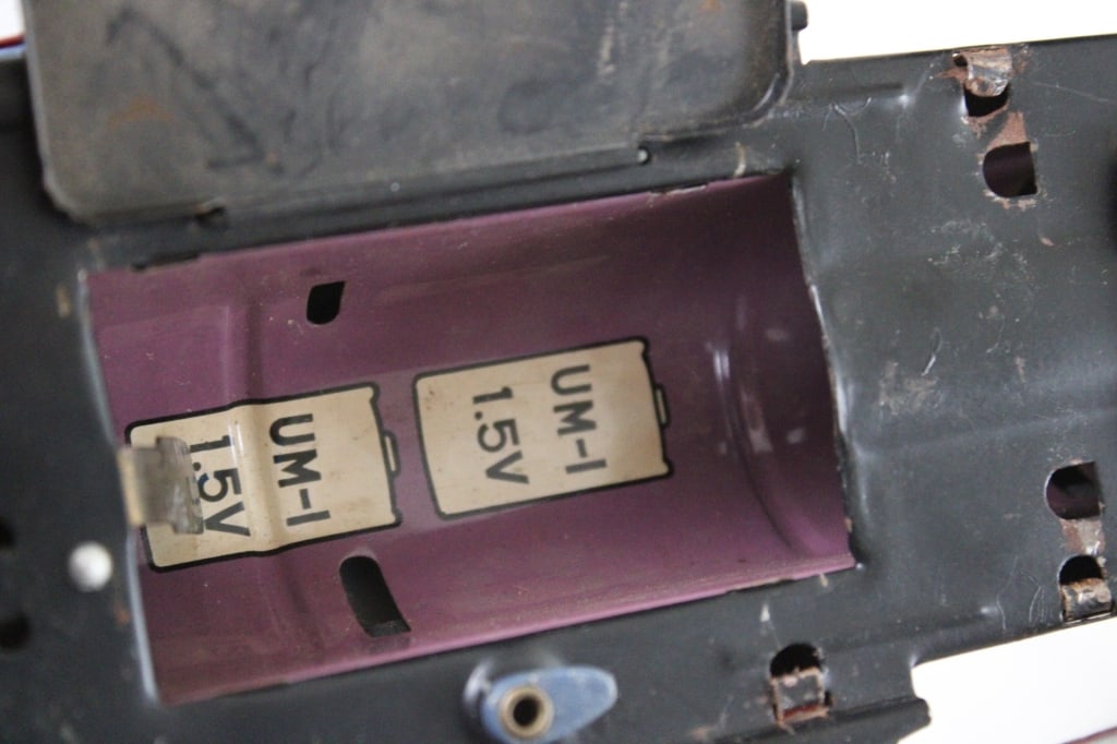 3 Tin Litho Friction Battery Toy Cars & Tractor - 8