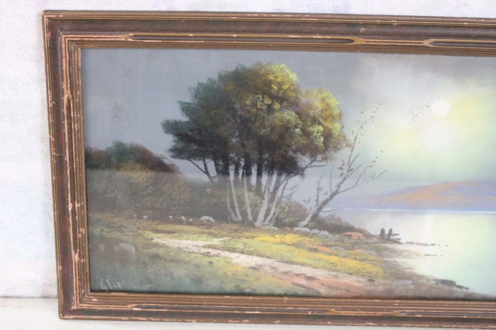 Antique Framed Pastel Painting Artist Signed - 2