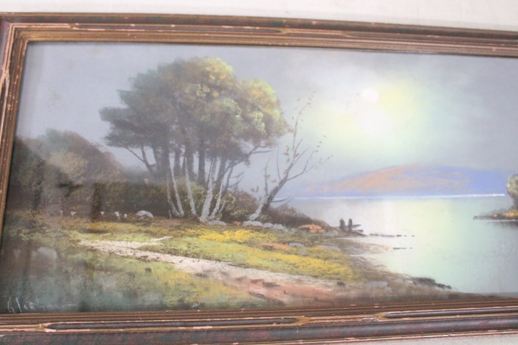 Antique Framed Pastel Painting Artist Signed - 6