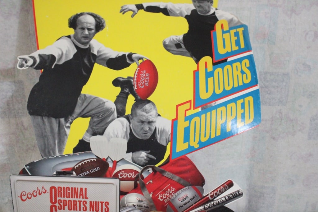 Coors Beer 3 Stooges Standup Ad Store Sign - 3