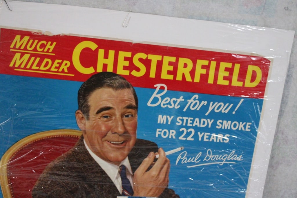 2 1950's Chesterfield Cigarette Poster Banner Ads - 3