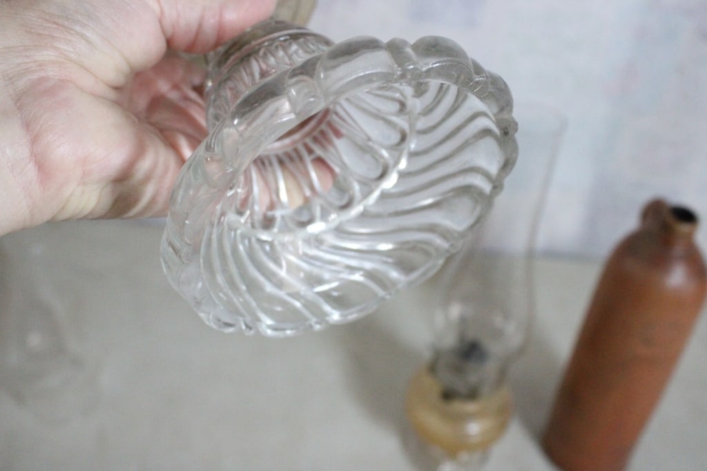 Stoneware Gin Jug, Crock, 2 Kerosene Lamps - 13