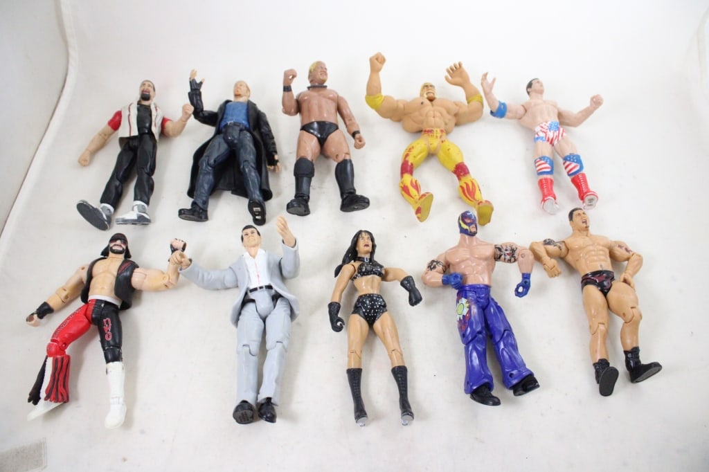 10 WWE WWF Titan Tron Wrestler Figures JAKKS (1 of 8)