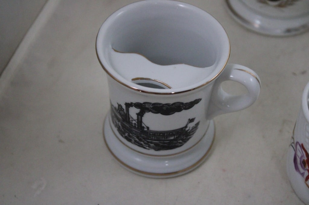 8 Antique Shaving Mugs & Moustache Cups - 2