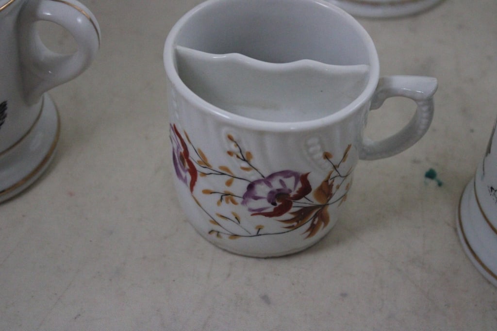 8 Antique Shaving Mugs & Moustache Cups - 3