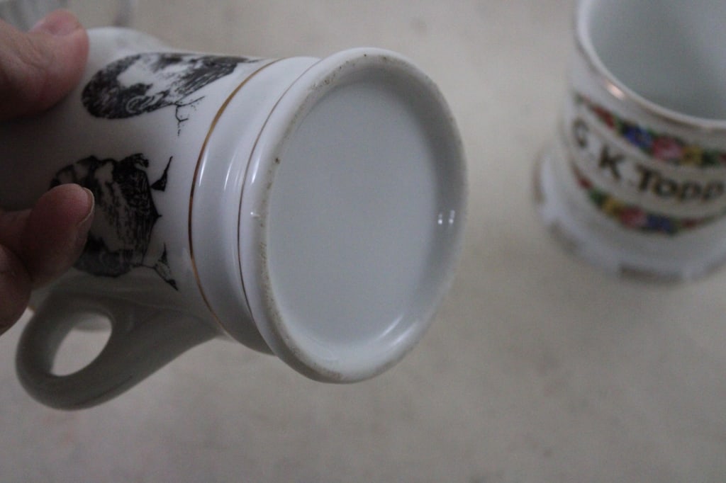 8 Antique Shaving Mugs & Moustache Cups - 8