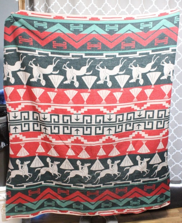 Native American Blanket Throw Tribal Pattern - 11
