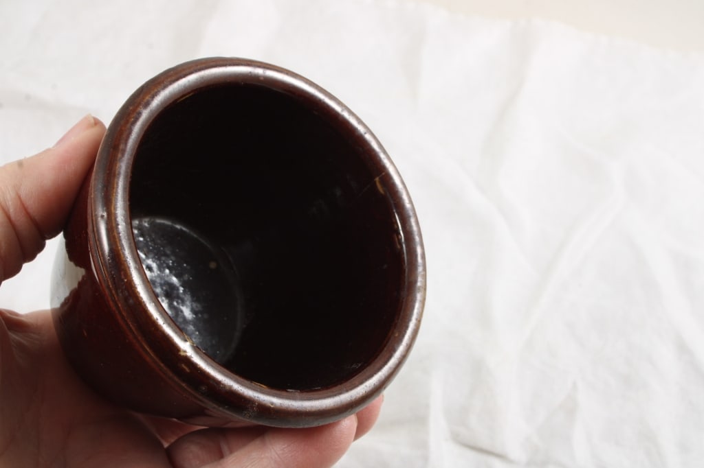 Red Wing Sponge Band Grey Line Jar and Custard Cup - 13