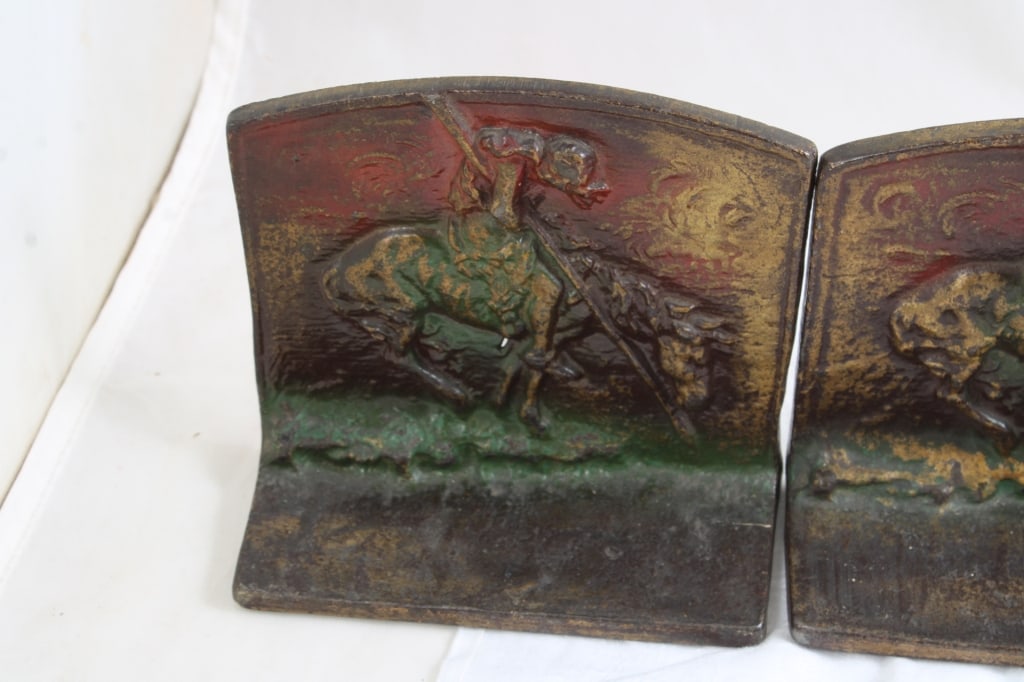 2 Cast Iron Bookends End of Trail, Landscape - 5