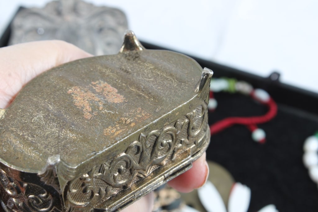 Jewelry Caskets, Jade Bracelet, Sterling Ring - 6