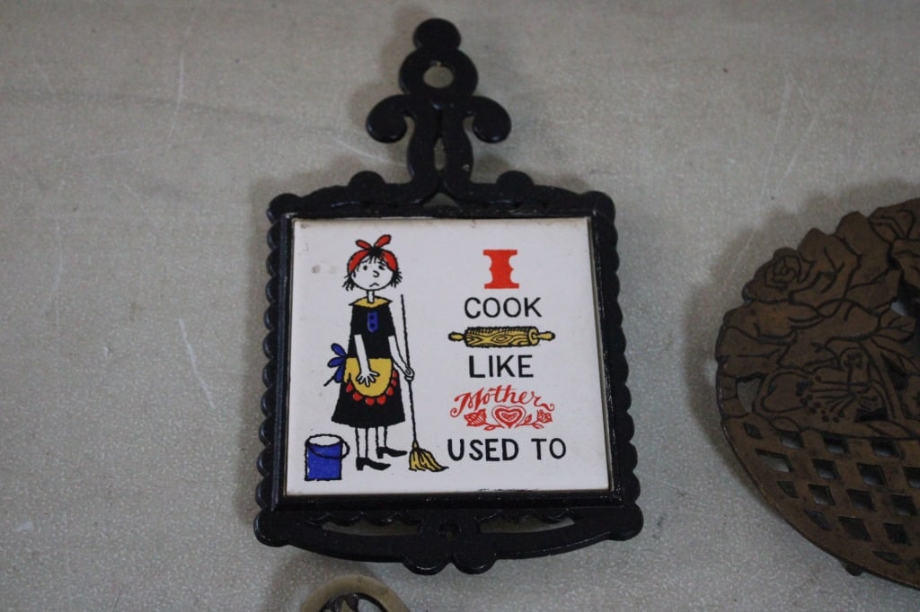 13 Cast Iron Kitchen Collectible Trivets - 3