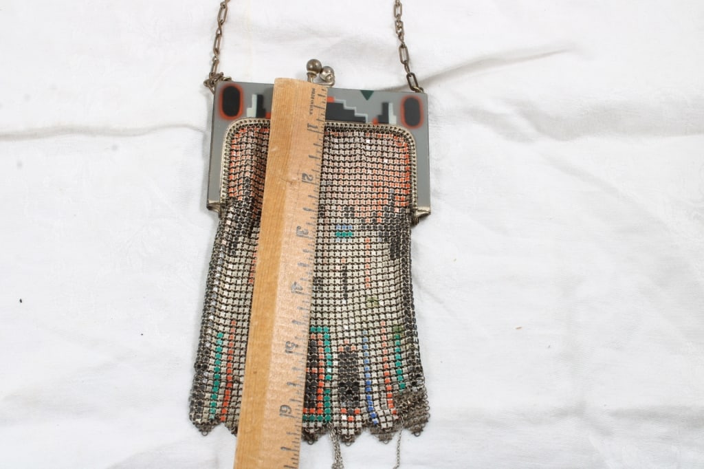 Art Deco Whiting Davis Flapper Chainmail Purse 7" - 6