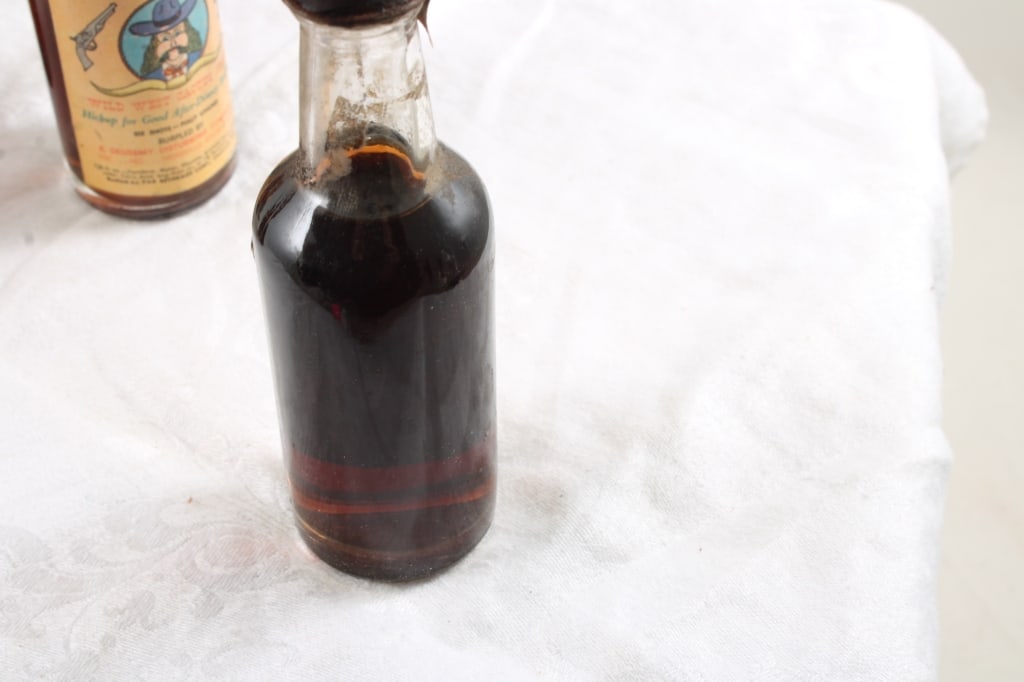 3 Mini Whiskey Bottles, 2 Budweiser Shaker Bottles - 17