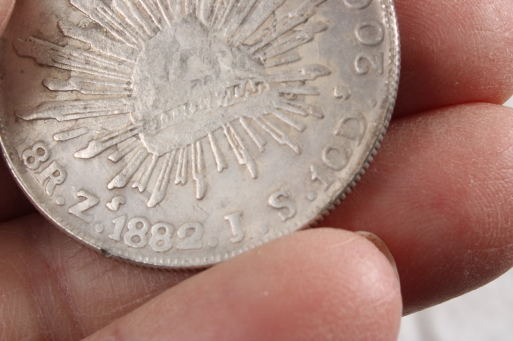 1882 Republica Mexico 8R.Z JS10D. 20G Silver Coin - 3
