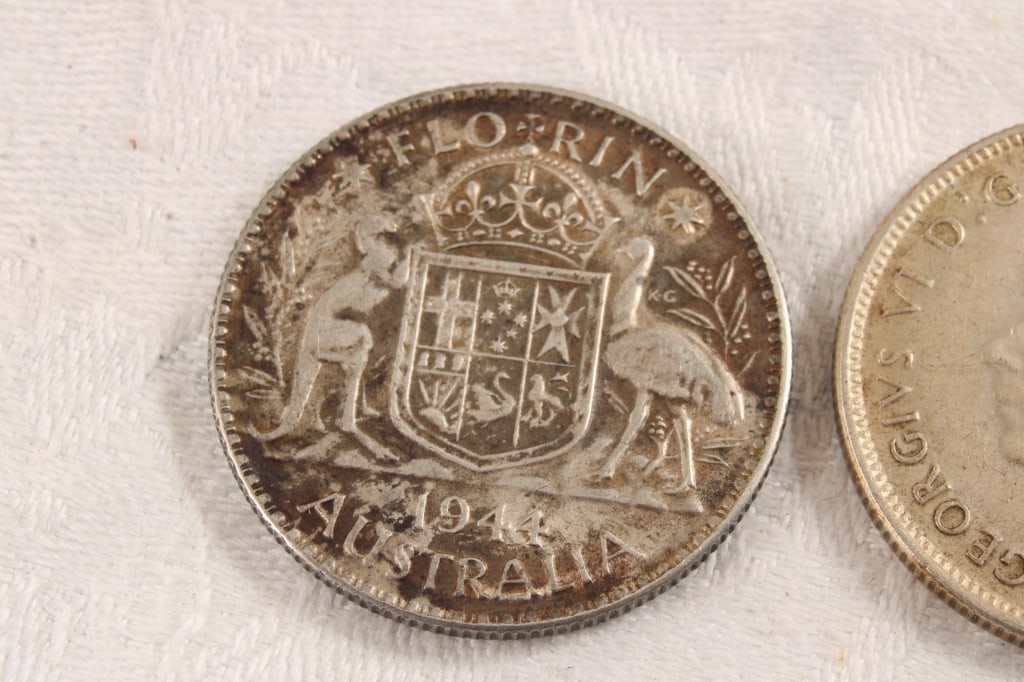 2 Australia 1 Florin Geo. VI Silver Coins - 3