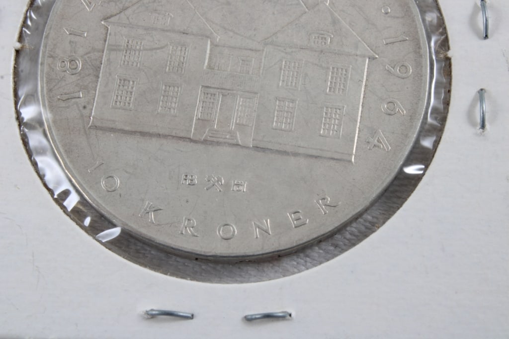 1964 Norway 10 Kroner Silver Coin - 6